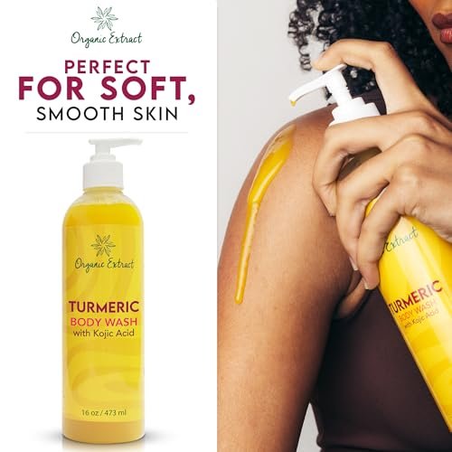 Organic Extract Turmeric Kojic Acid Body Wash – Skin Brightening Shower Gel with Shea Butter & Aloe Vera, 16 fl oz - görsel 10