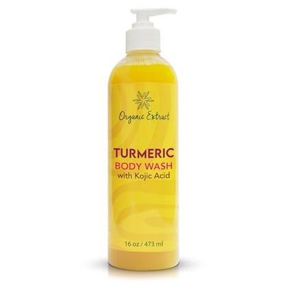 Organic Extract Turmeric Kojic Acid Body Wash – Skin Brightening Shower Gel with Shea Butter & Aloe Vera, 16 fl oz