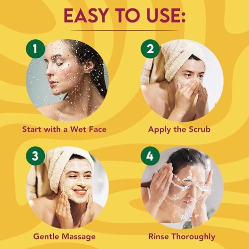 Organic Extract Turmeric Face Polish - Skin Brightening & Exfoliating Scrub (12 fl oz / 340g) - Deep Cleanser with Papaya Extract for Even Skin Tone - görsel 12