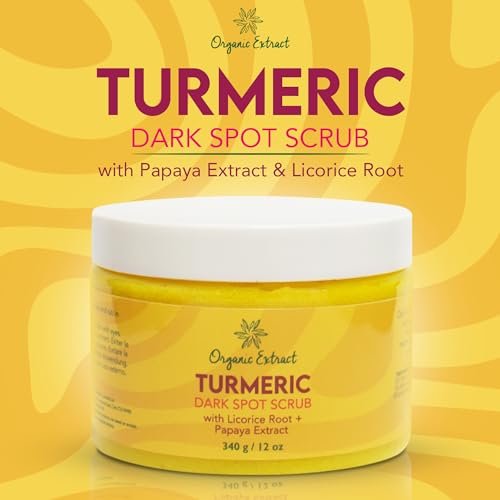 Organic Extract Turmeric Face Polish - Skin Brightening & Exfoliating Scrub (12 fl oz / 340g) - Deep Cleanser with Papaya Extract for Even Skin Tone - görsel 4