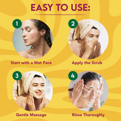 Organic Extract Turmeric Face Polish - Skin Brightening & Exfoliating Scrub (12 fl oz / 340g) - Deep Cleanser with Papaya Extract for Even Skin Tone