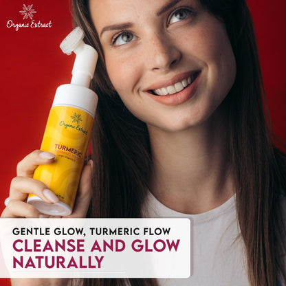 Organic Extract Turmeric Skin Brightening Face Wash – 5 fl oz / 150ml – Daily Moisturizer, Gentle Facial Cleanser for All Skin Types with Kojic Acid, Vitamin E, and Aloe Vera Avelisse