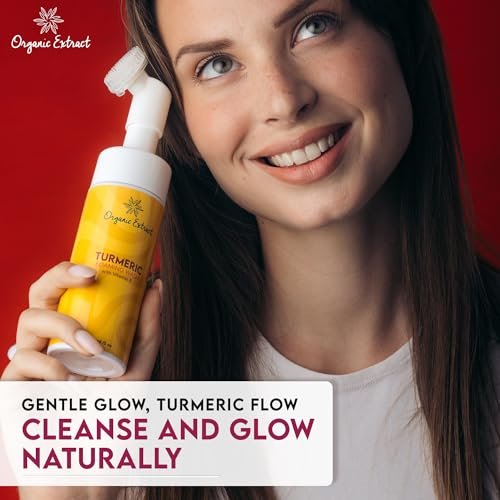 Organic Extract Turmeric Skin Brightening Face Wash – 5 fl oz / 150ml – Daily Moisturizer, Gentle Facial Cleanser for All Skin Types with Kojic Acid, Vitamin E, and Aloe Vera Avelisse