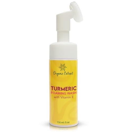 Organic Extract Turmeric Skin Brightening Face Wash – 5 fl oz / 150ml – Daily Moisturizer, Gentle Facial Cleanser for All Skin Types with Kojic Acid, Vitamin E, and Aloe Vera Avelisse
