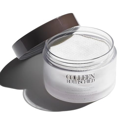 COLLEEN ROTHSCHILD Glycolic Acid Peel Pads with Blue Agave – Gentle Spa-Strength Exfoliating Treatment for Resurfacing, Brightening, and Smoothing Skin – 60 Pads (4.2 fl oz) Avelisse