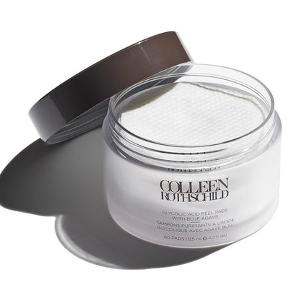COLLEEN ROTHSCHILD Glycolic Acid Peel Pads with Blue Agave – Gentle Spa-Strength Exfoliating Treatment for Resurfacing, Brightening, and Smoothing Skin – 60 Pads (4.2 fl oz) Avelisse