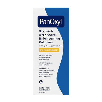 PanOxyl Blemish Brightening Patches – Dermatologist-Recommended Large Clear Patches to Fade Post-Acne Dark Spots and Reduce Redness, Vegan & Latex-Free, 16 Count