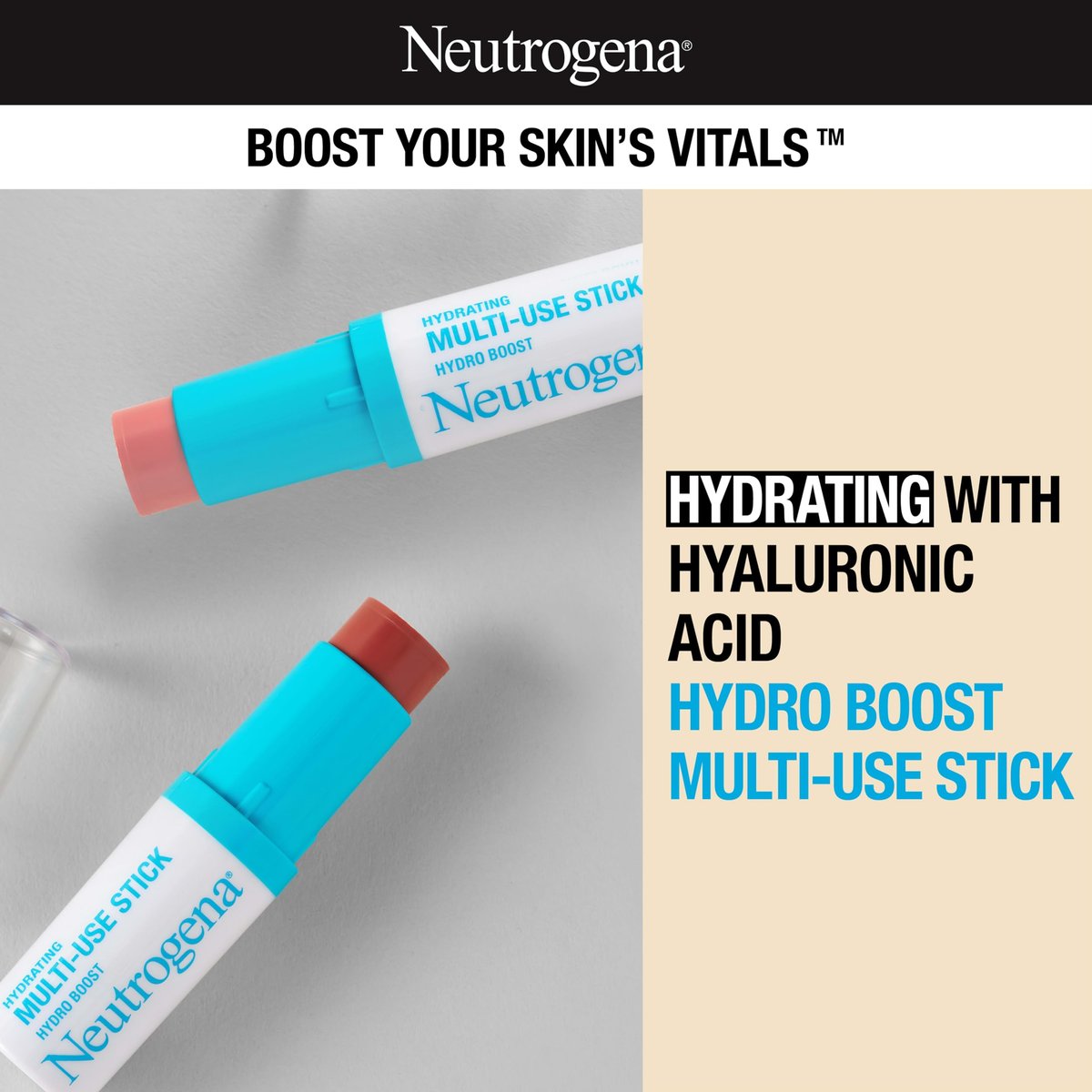 Neutrogena Hydro Boost Hydrating Multi-Use Makeup Stick with Hyaluronic Acid - Soft Pink - 0.26 oz Avelisse
