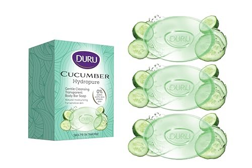Duru Cucumber Glycerin Bar Soap - Moisturizing, Vegan, Paraben-Free Cleansing Bars for Sensitive Skin (3-Pack) - görsel 2
