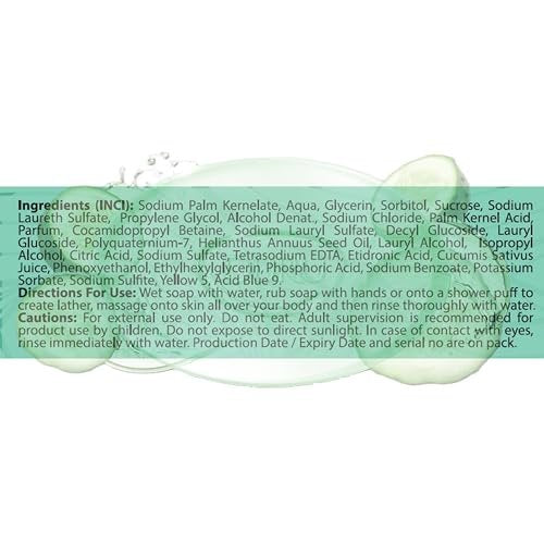 Duru Cucumber Glycerin Bar Soap - Moisturizing, Vegan, Paraben-Free Cleansing Bars for Sensitive Skin (3-Pack) - görsel 6