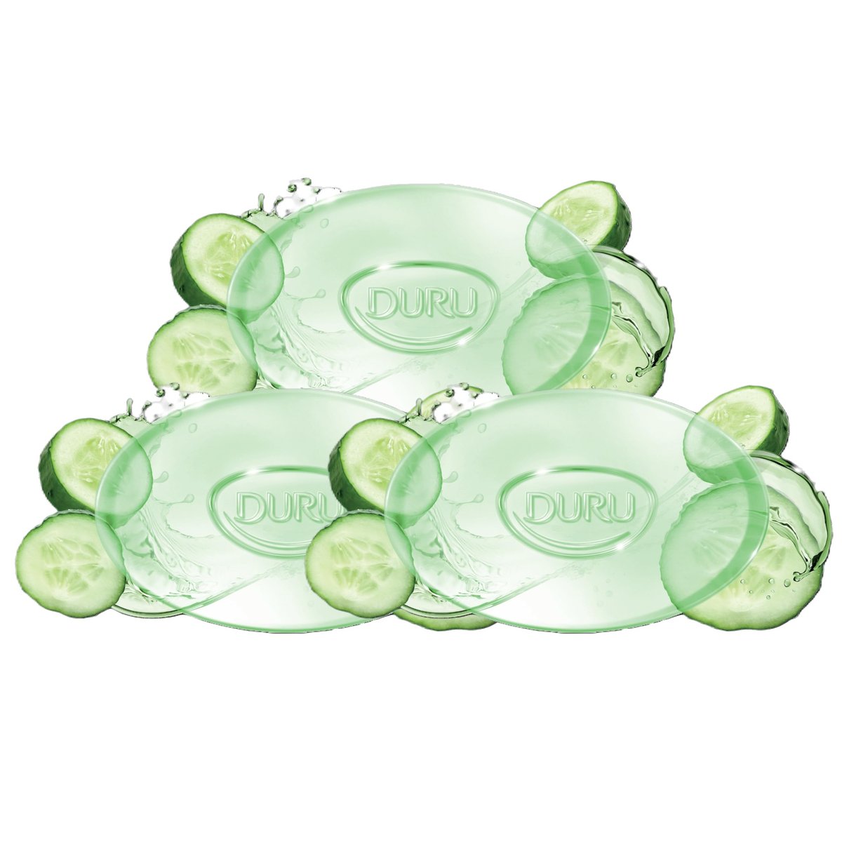 Duru Cucumber Glycerin Bar Soap - Moisturizing, Vegan, Paraben-Free Cleansing Bars for Sensitive Skin (3-Pack) - görsel 3