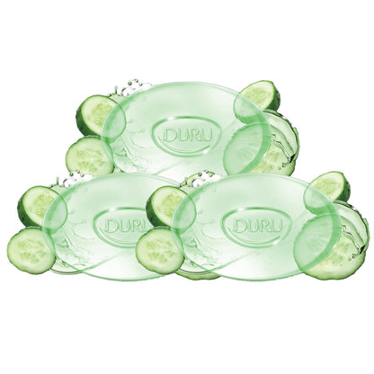 Duru Cucumber Glycerin Bar Soap - Moisturizing, Vegan, Paraben-Free Cleansing Bars for Sensitive Skin (3-Pack)
