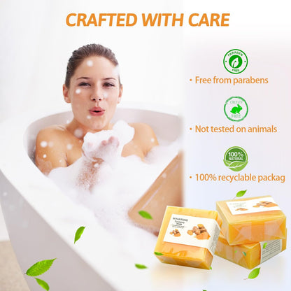 Shibarcle 3 PCS Turmeric Soap Bar - Natural Handmade Soap for Face & Body with Coconut Oil, Moisturizing & Soothing Gentle Cleanser for All Skin Types