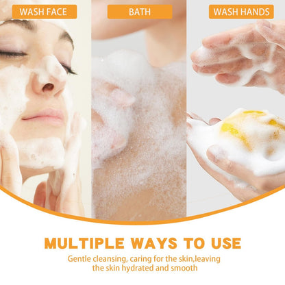 Shibarcle 3 PCS Turmeric Soap Bar - Natural Handmade Soap for Face & Body with Coconut Oil, Moisturizing & Soothing Gentle Cleanser for All Skin Types
