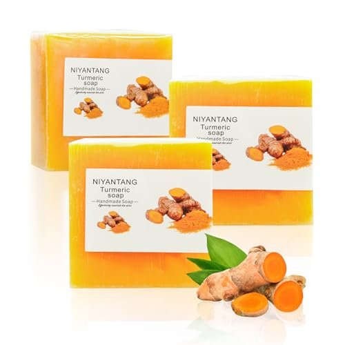 Shibarcle 3 PCS Turmeric Soap Bar - Natural Handmade Soap for Face & Body with Coconut Oil, Moisturizing & Soothing Gentle Cleanser for All Skin Types - görsel 2