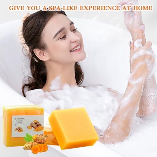 Shibarcle 3 PCS Turmeric Soap Bar - Natural Handmade Soap for Face & Body with Coconut Oil, Moisturizing & Soothing Gentle Cleanser for All Skin Types - görsel 4