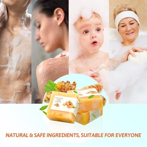 Shibarcle 3 PCS Turmeric Soap Bar - Natural Handmade Soap for Face & Body with Coconut Oil, Moisturizing & Soothing Gentle Cleanser for All Skin Types - görsel 10