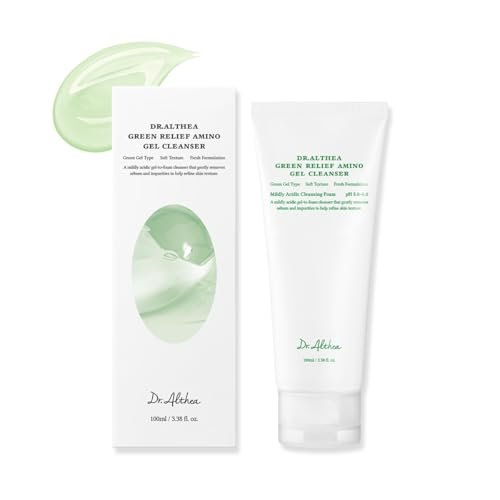 Dr.Althea Green Relief Amino Gel Cleanser - Lightweight Hydrating Makeup Remover, Daily Face Wash with Hyaluronic Acid, Korean Vegan Skincare for All Skin Types (3.38 Fl Oz) Avelisse