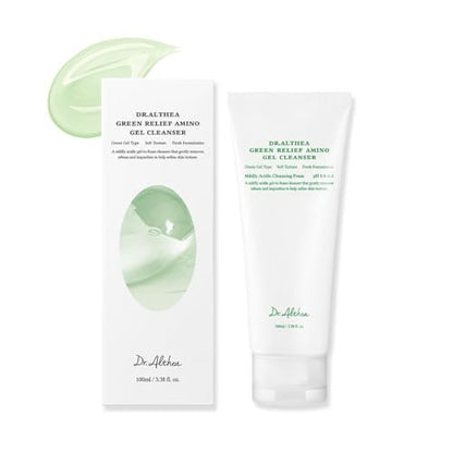Dr.Althea Green Relief Amino Gel Cleanser - Lightweight Hydrating Makeup Remover, Daily Face Wash with Hyaluronic Acid, Korean Vegan Skincare for All Skin Types (3.38 Fl Oz) Avelisse