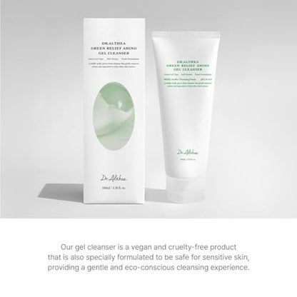 Dr.Althea Green Relief Amino Gel Cleanser - Lightweight Hydrating Makeup Remover, Daily Face Wash with Hyaluronic Acid, Korean Vegan Skincare for All Skin Types (3.38 Fl Oz) Avelisse