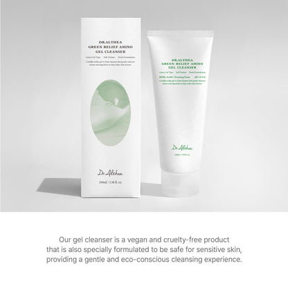 Dr.Althea Green Relief Amino Gel Cleanser - Lightweight Hydrating Makeup Remover, Daily Face Wash with Hyaluronic Acid, Korean Vegan Skincare for All Skin Types (3.38 Fl Oz) Avelisse