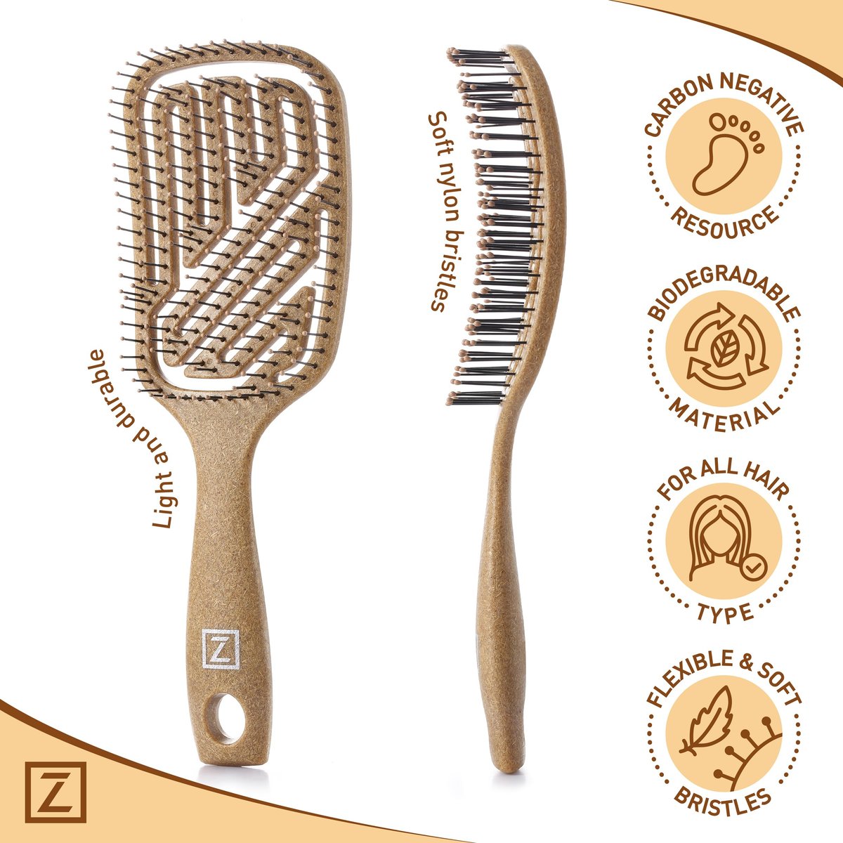 Zollo Flexible Hair Brush – Pain-Free Detangling for Wet or Dry Hair, Suitable for All Hair Types - görsel 7