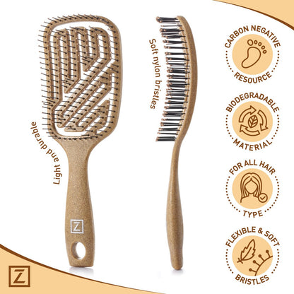 Zollo Flexible Hair Brush – Pain-Free Detangling for Wet or Dry Hair, Suitable for All Hair Types