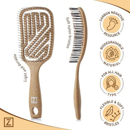 Zollo Flexible Hair Brush – Pain-Free Detangling for Wet or Dry Hair, Suitable for All Hair Types