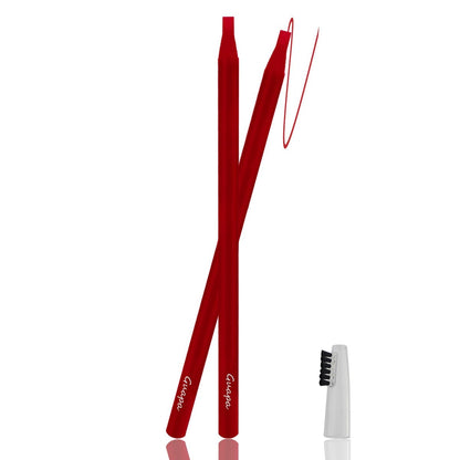 Guapa 2pcs Permanent Makeup Red Pencil for Eyebrow and Lip Mapping with Brush - Hard Core Peel Off Lip Tattoo Design Pencil (Red, 2 Count)