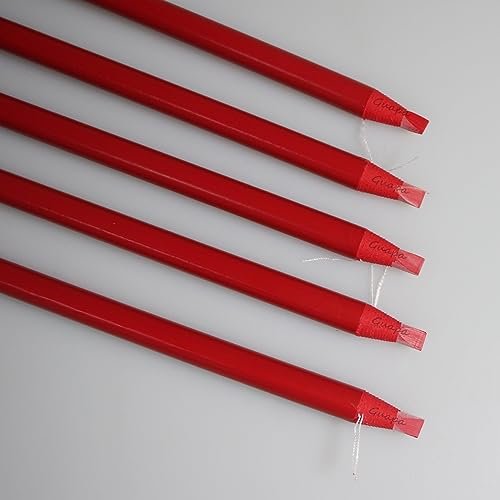 Guapa 2pcs Permanent Makeup Red Pencil for Eyebrow and Lip Mapping with Brush - Hard Core Peel Off Lip Tattoo Design Pencil (Red, 2 Count) - görsel 6