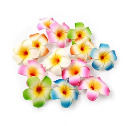 10-Pack Colorful Hawaii Plumeria Flower Hair Clips - Tropical Beach Party Barrettes for Women & Kids Avelisse