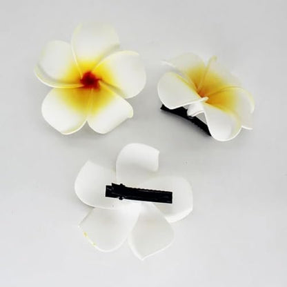10-Pack Colorful Hawaii Plumeria Flower Hair Clips - Tropical Beach Party Barrettes for Women & Kids Avelisse
