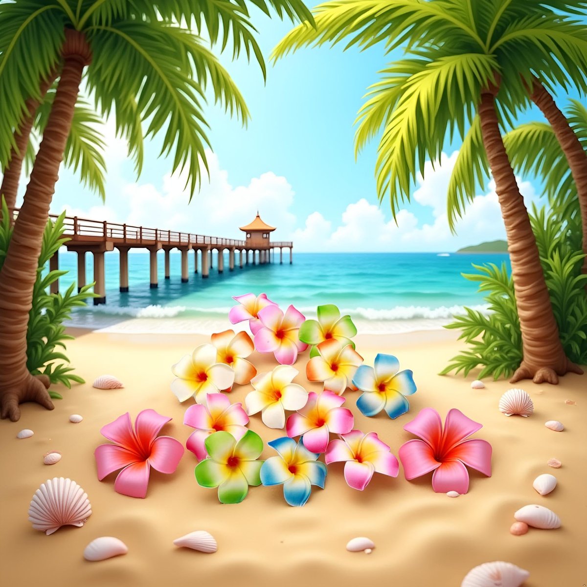 10-Pack Colorful Hawaii Plumeria Flower Hair Clips - Tropical Beach Party Barrettes for Women & Kids Avelisse