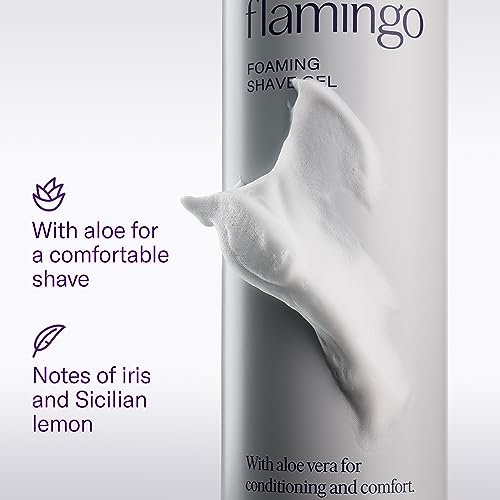 Flamingo Foaming Shaving Gel and Original Razor Blade Refill Cartridges - 6 Count - Women's Shaving Razor Set Avelisse