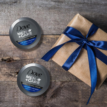 Dove Men+Care Ultra Hydra Cream Face, Hands & Body Moisturizer, 3-Pack of 5.07 oz Each Jar, for All Skin Types