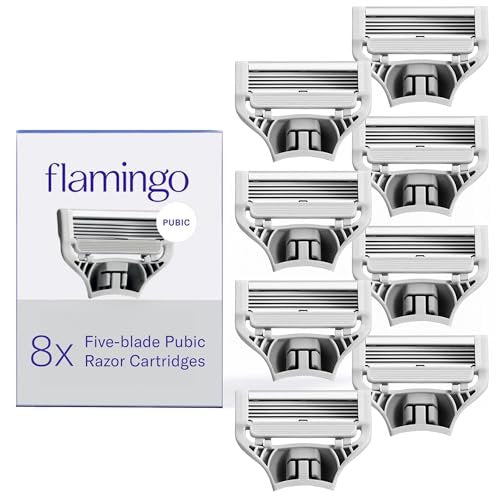 Flamingo Women's Pubic Razor Refill Cartridges for Bikini Line – 8 Count (Purple) - görsel 2