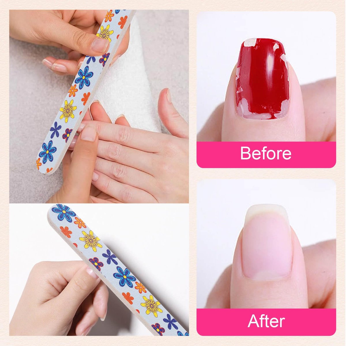 IFUNSON Professional Nail File, Colorful Emery Boards, Manicure Pedicure Tool and Nail Buffering Files, 12 Pack - görsel 9