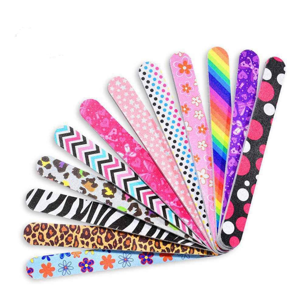 IFUNSON Professional Nail File, Colorful Emery Boards, Manicure Pedicure Tool and Nail Buffering Files, 12 Pack - görsel 1