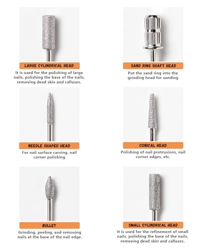 11-Piece Nail Drill Bits Set with 6 Sanding – Versatile Use: Ideal for cuticle removal, acrylic nail shaping, gel – Image 4