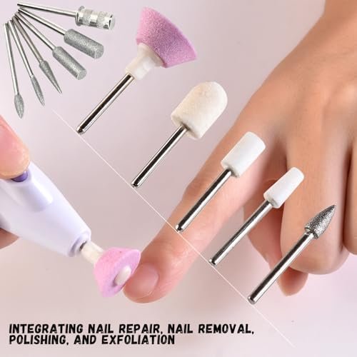 11-Piece Nail Drill Bits Set with 6 Sanding – Easy to Clean: Bits can be sanitized with disinfectant solution for – Image 14
