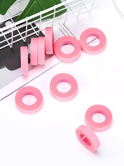TEOYALL PE Lash Tapes - 5 Rolls Adhesive Micropore Breathable Pink Eyelash Extension Tapes, 9 Meters Each