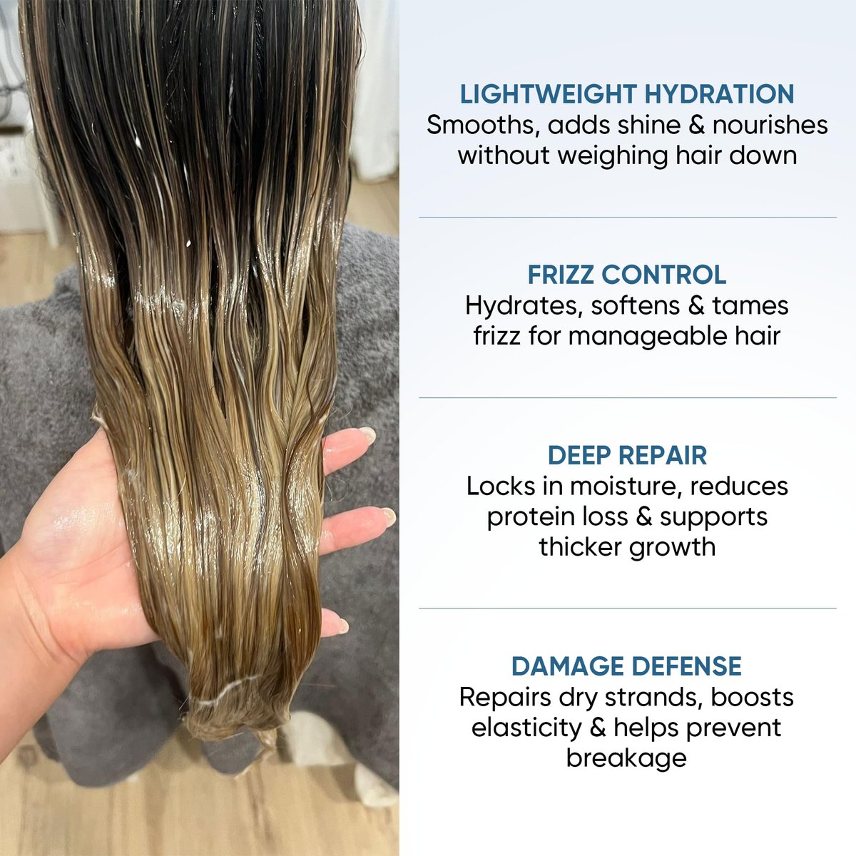 Agua de Cielo Hair Ampoules Set – Intensive Hair Treatment for Damaged Hair, Nourish, Hydrate, Repair & Growth – 4 Ampoules of 10ml Avelisse