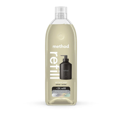 Method Gel Hand Soap Refill, Vetiver + Amber, 34 Fl Oz Avelisse