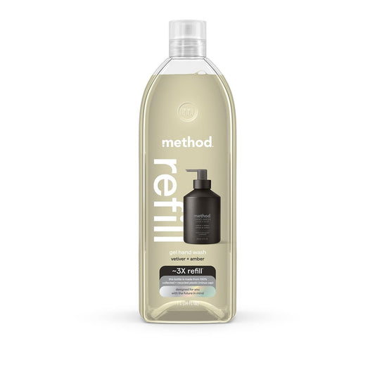 Method Gel Hand Soap Refill, Vetiver + Amber, 34 Fl Oz Avelisse