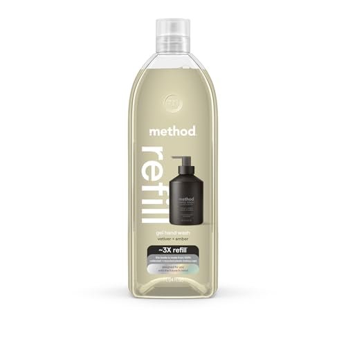 Method Gel Hand Soap Refill, Vetiver + Amber, 34 Fl Oz Avelisse