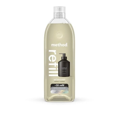 Method Gel Hand Soap Refill, Vetiver + Amber, 34 Fl Oz Avelisse