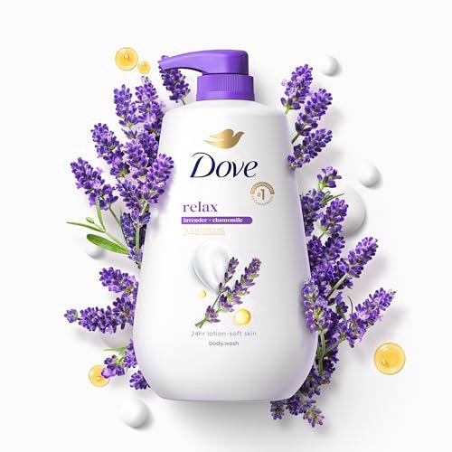Dove Body Wash with Pump Relax Lavender Oil & Chamomile for 24hr Lotion-Soft Skin, Moisturizing Skin Cleanser, No Sulfates, No Parabens, 30.6 Oz Avelisse