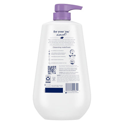 Dove Body Wash with Pump Relax Lavender Oil & Chamomile for 24hr Lotion-Soft Skin, Moisturizing Skin Cleanser, No Sulfates, No Parabens, 30.6 Oz Avelisse