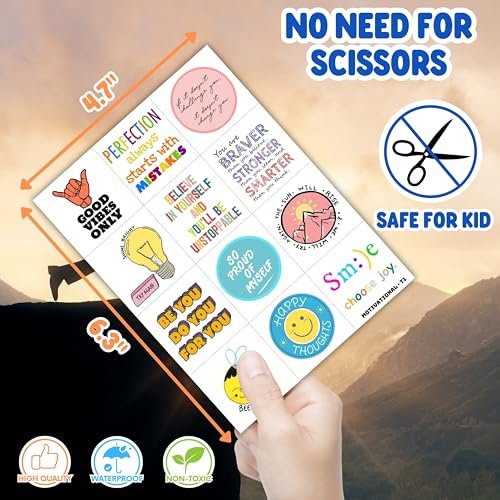 96-Piece Motivational Pre-Cut Temporary Tattoos - Inspirational Quote Tattoos for Women, Men, Teens & Kids - Birthday Party Favors, School Prizes, Classroom Rewards - görsel 8