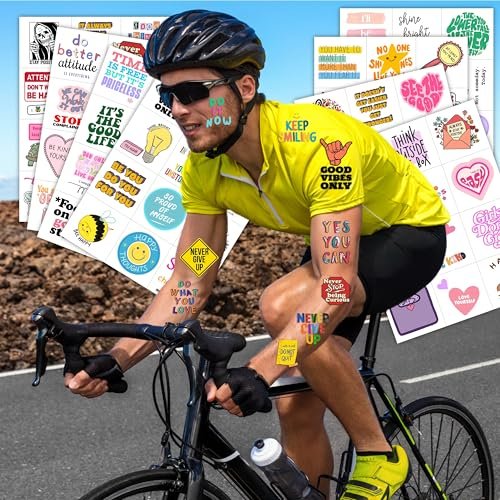 96-Piece Motivational Pre-Cut Temporary Tattoos - Inspirational Quote Tattoos for Women, Men, Teens & Kids - Birthday Party Favors, School Prizes, Classroom Rewards - görsel 4